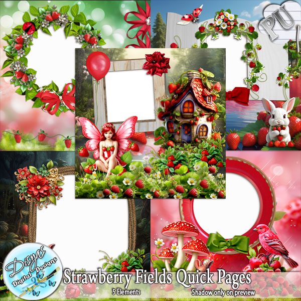 STRAWBERRY FIELDS QUICK PAGES - TAGGER SIZE by Disyas - Click Image to Close